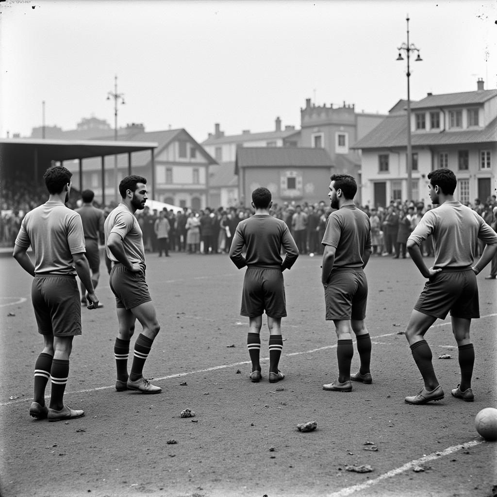 Early Coimbra Football Players in Action