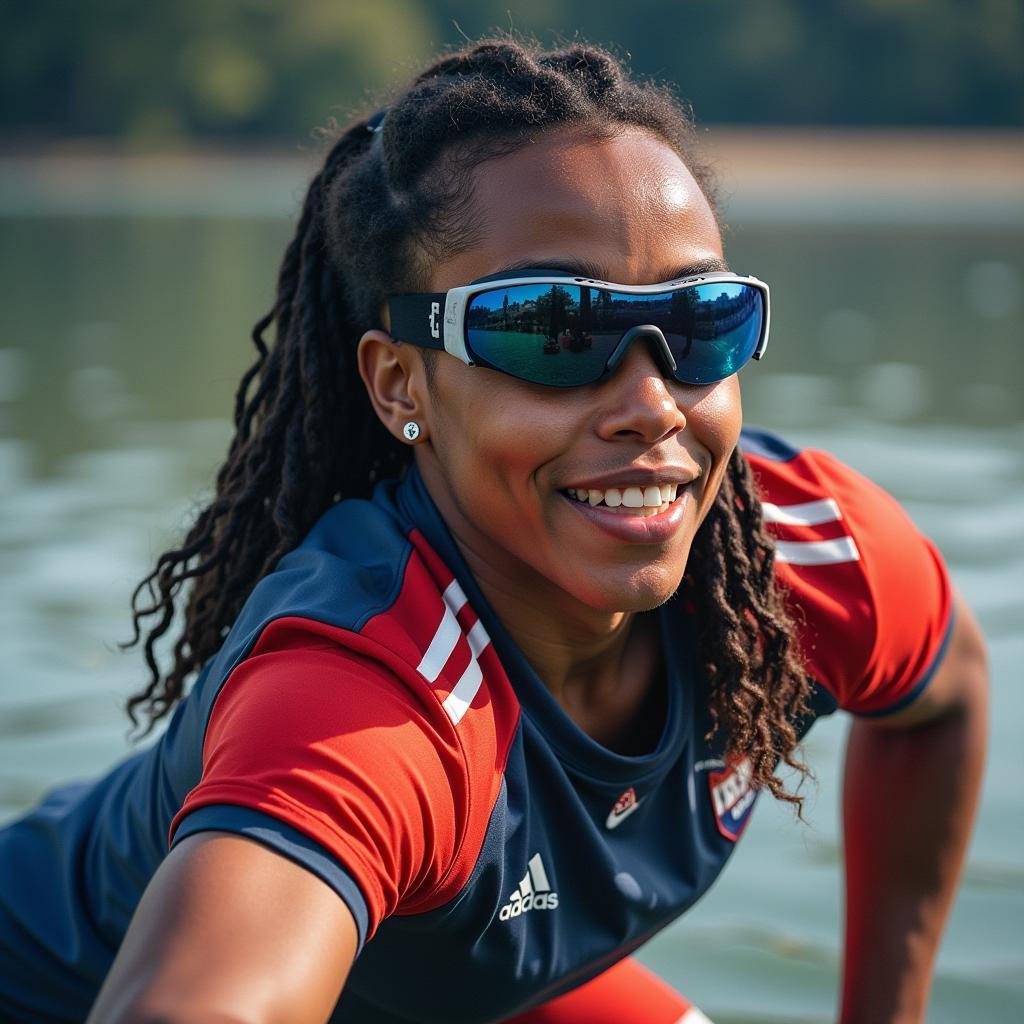 Edgar Davids wearing his iconic football goggles