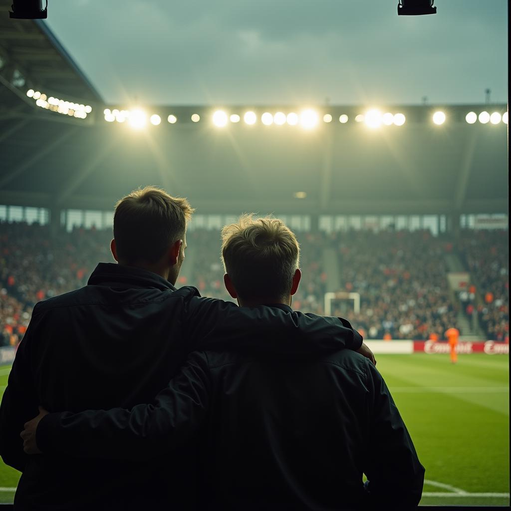 Erling and Alfie Haaland at a football match