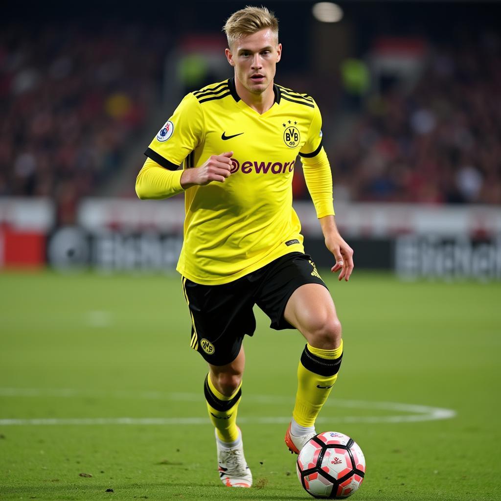 Erling Haaland playing for Borussia Dortmund