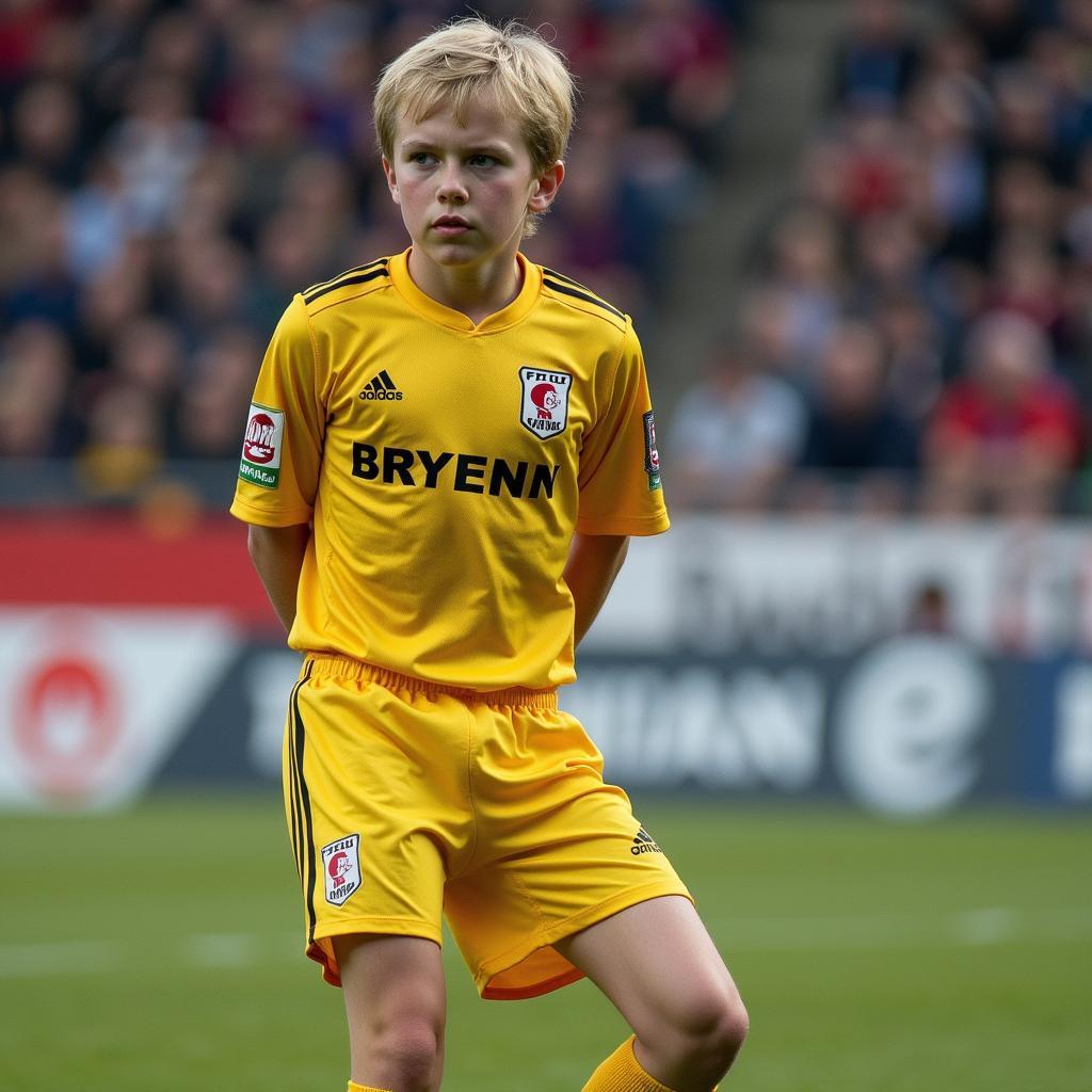 Erling Haaland playing for Bryne FK