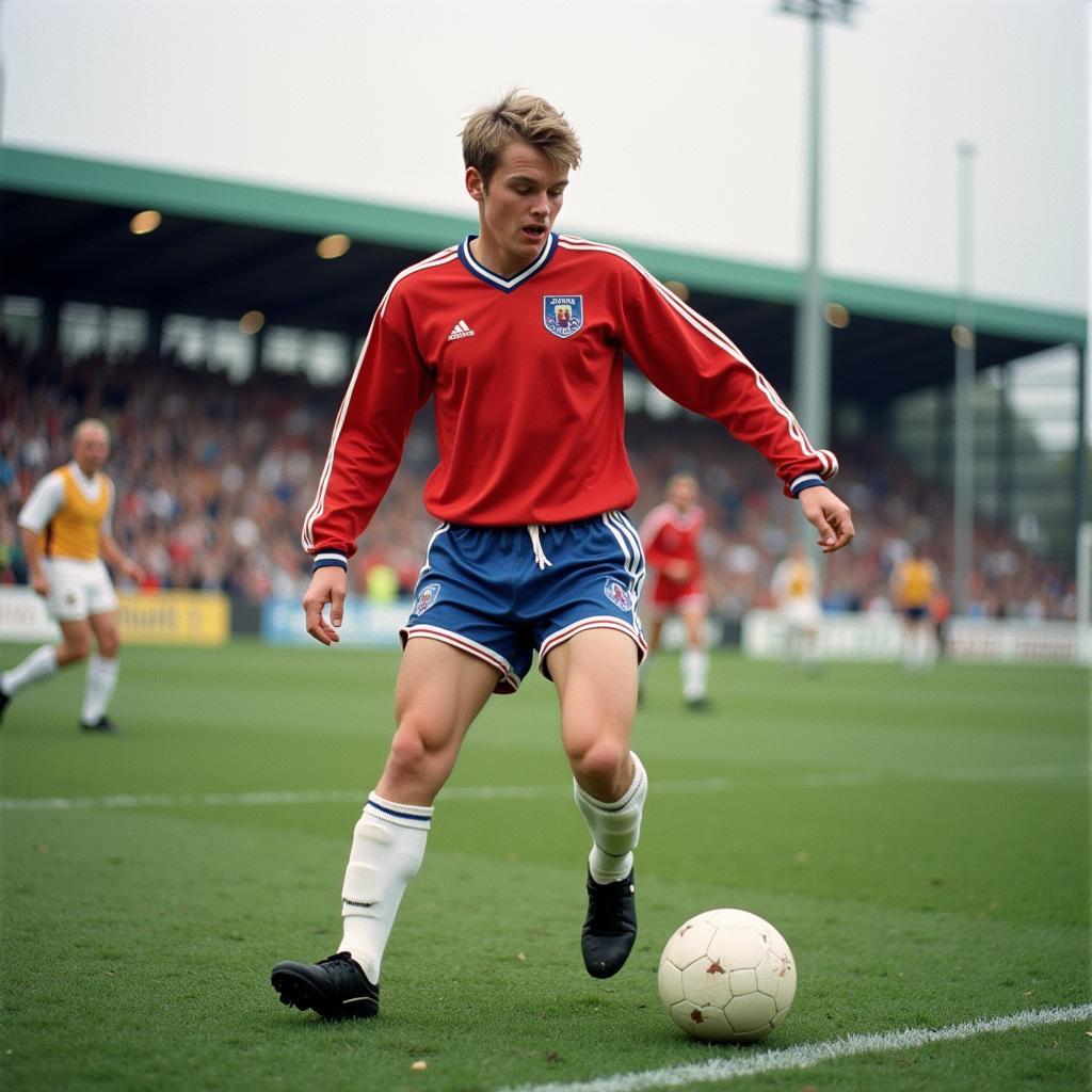 Erling Haaland playing for Bryne FK during his youth career