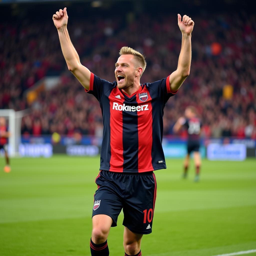 Erling Haaland celebrating after scoring a goal