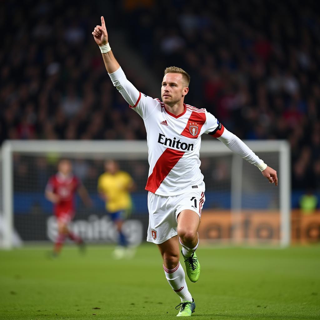 Erling Haaland celebrating a goal