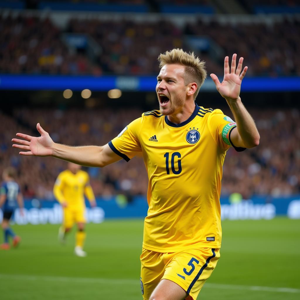 Erling Haaland celebrating a goal in the Champions League