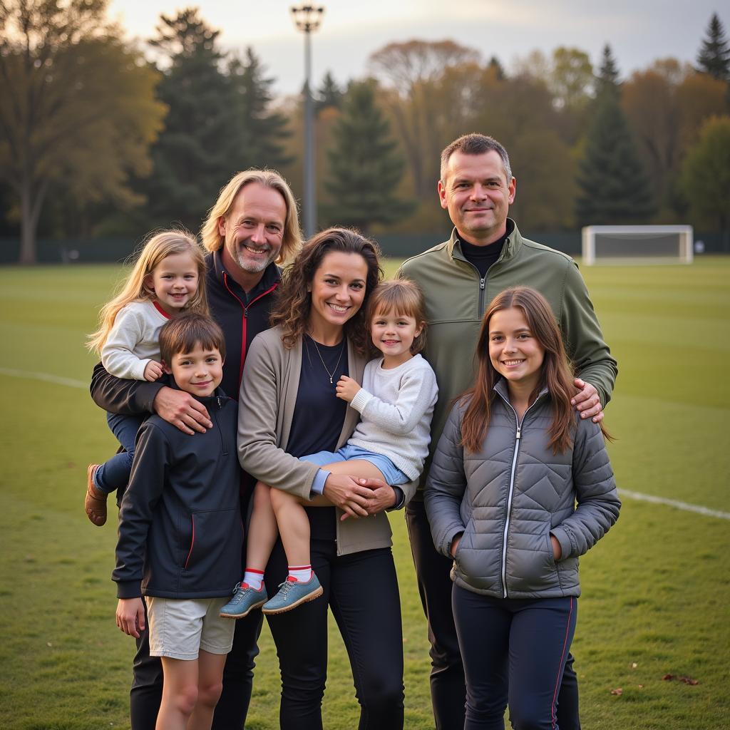 Erling Haaland and his family in a casual setting