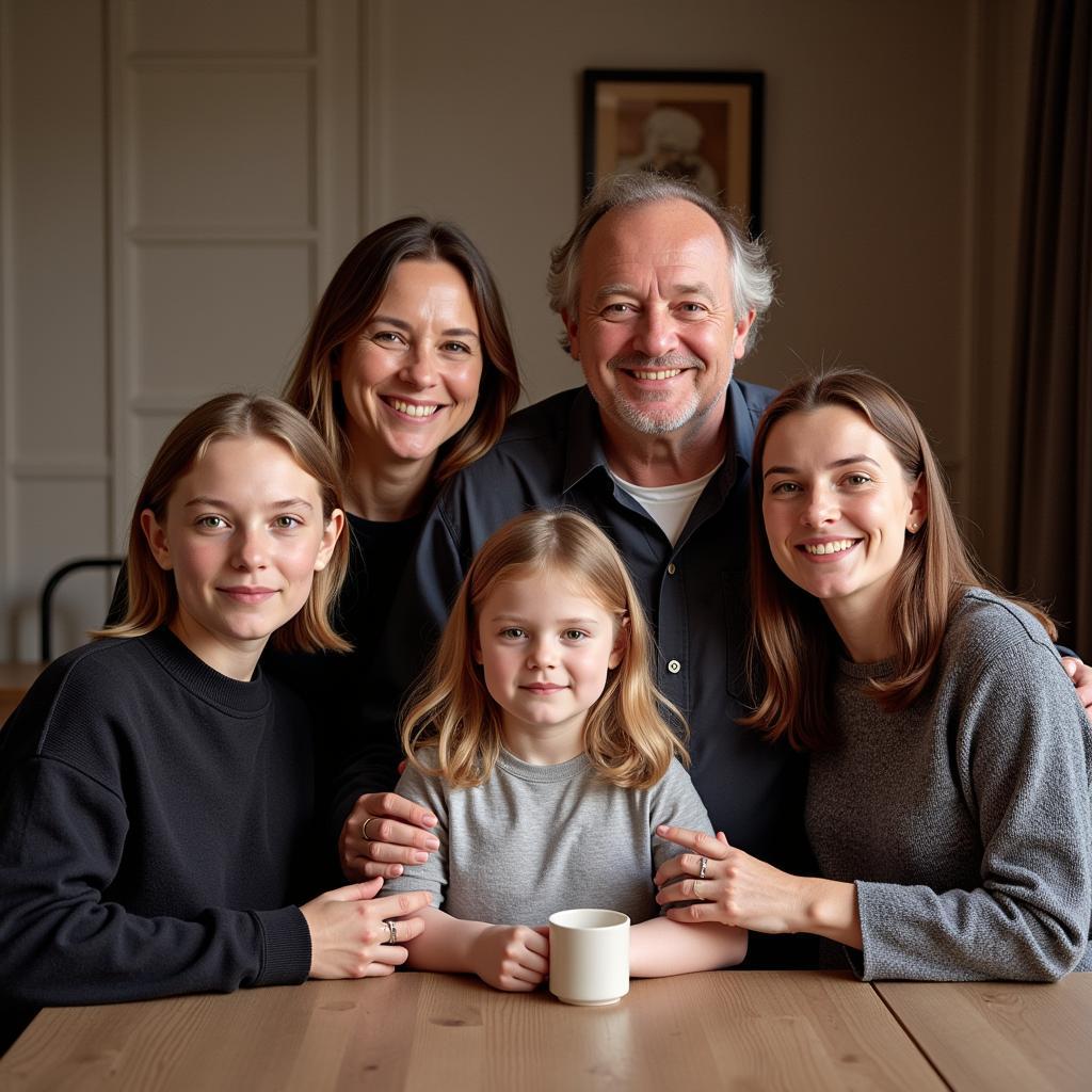 Erling Haaland with his family