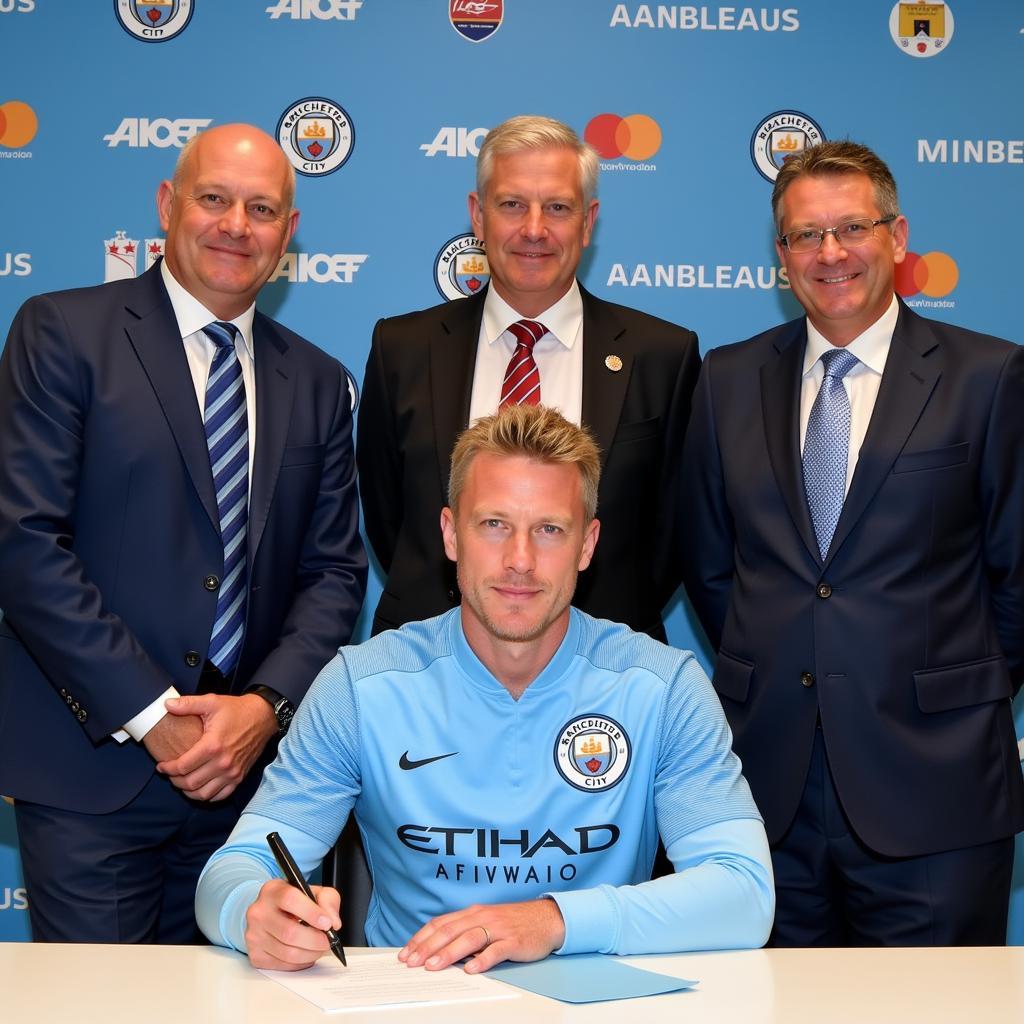 Erling Haaland Signing his Contract with Man City