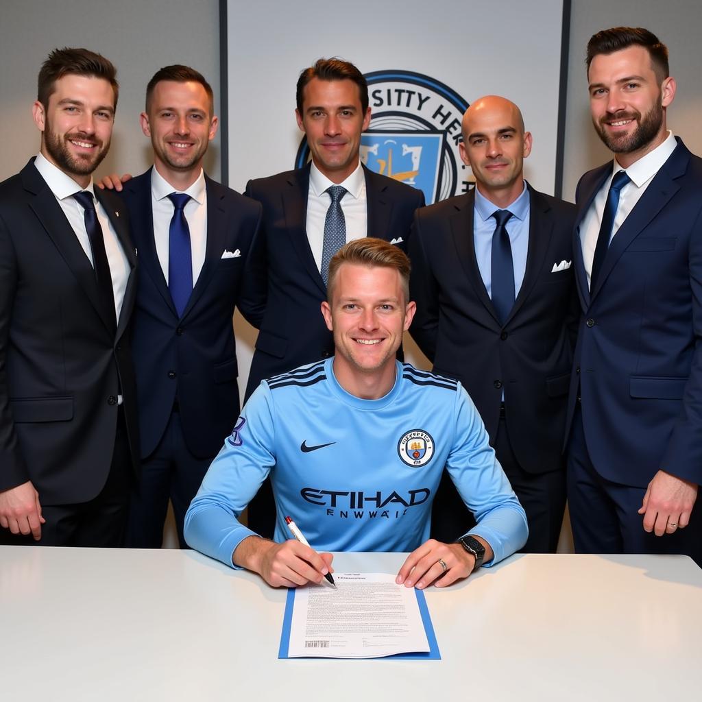 Erling Haaland Signing his Manchester City Contract