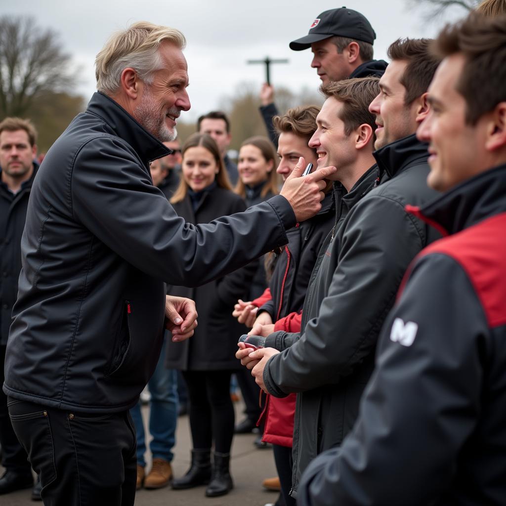 Erling Haaland interacts with fans