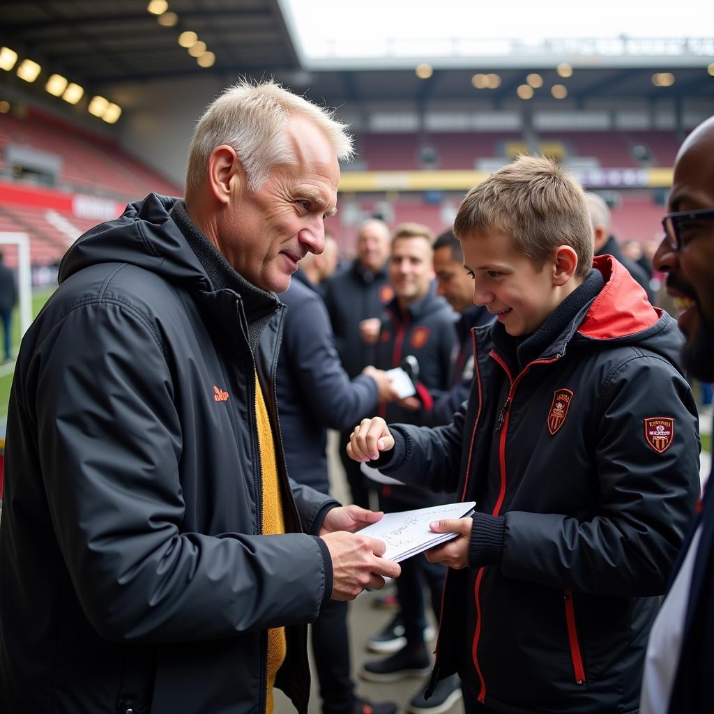 Erling Haaland meeting Leeds United fans