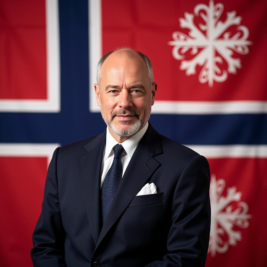 Erling Haaland with Norwegian and English flags