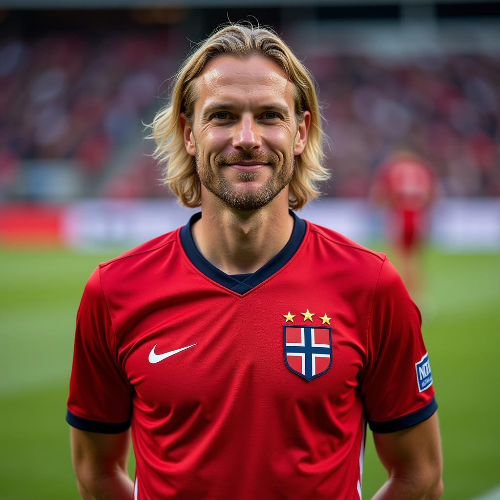 Erling Haaland playing for Norway national team