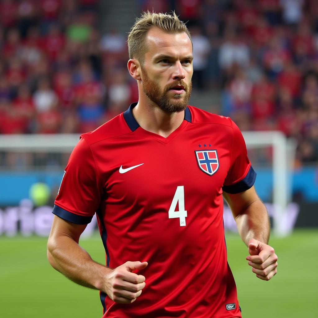 Erling Haaland playing for the Norway national team