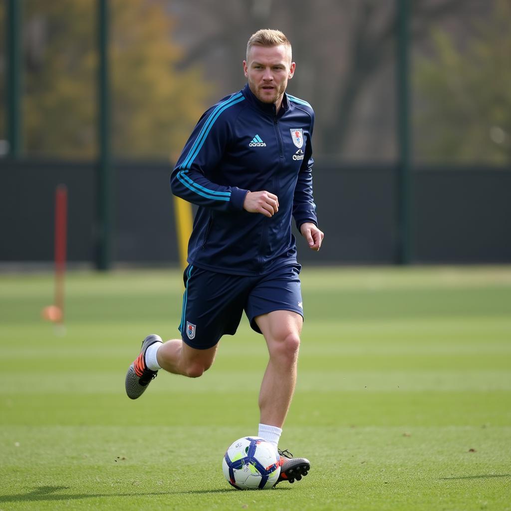 Erling Haaland Training on the Pitch