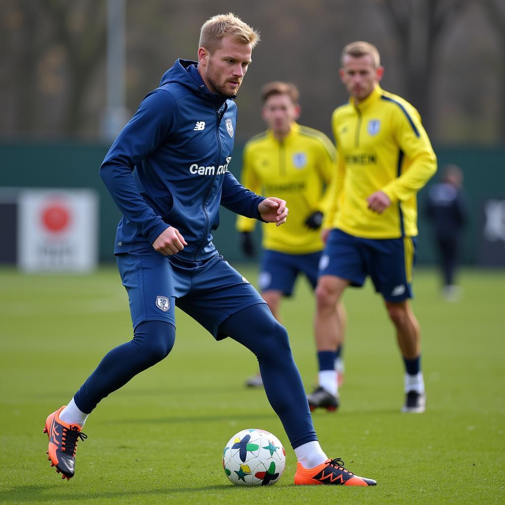 Erling Haaland during a training session