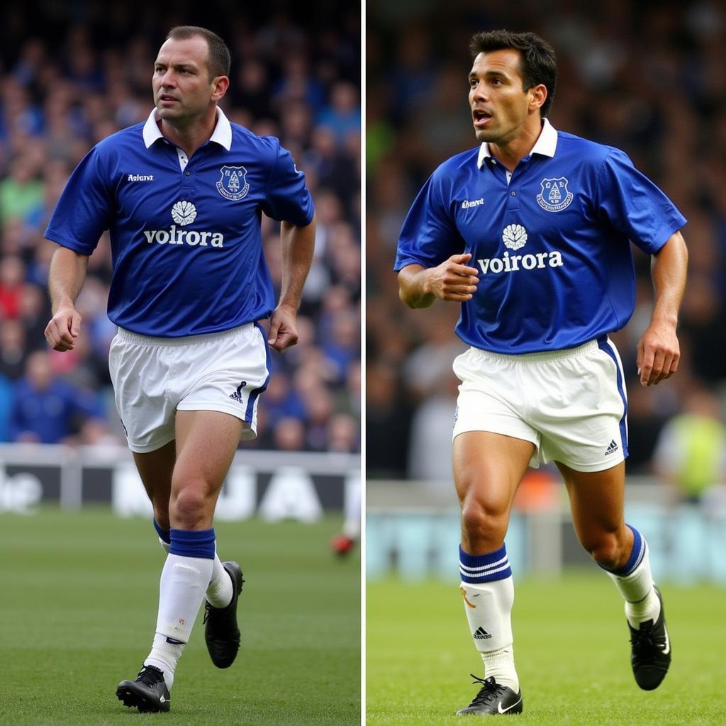 Everton Midfielders: Peter Reid and Tim Cahill