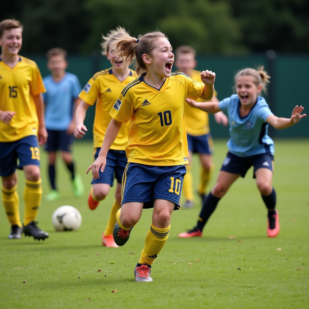 F04 Football Player Celebrating a Goal