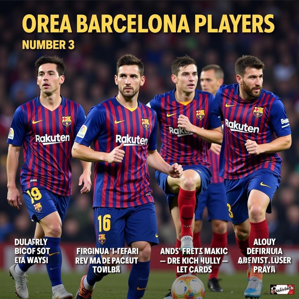 Modern FC Barcelona Number 3s