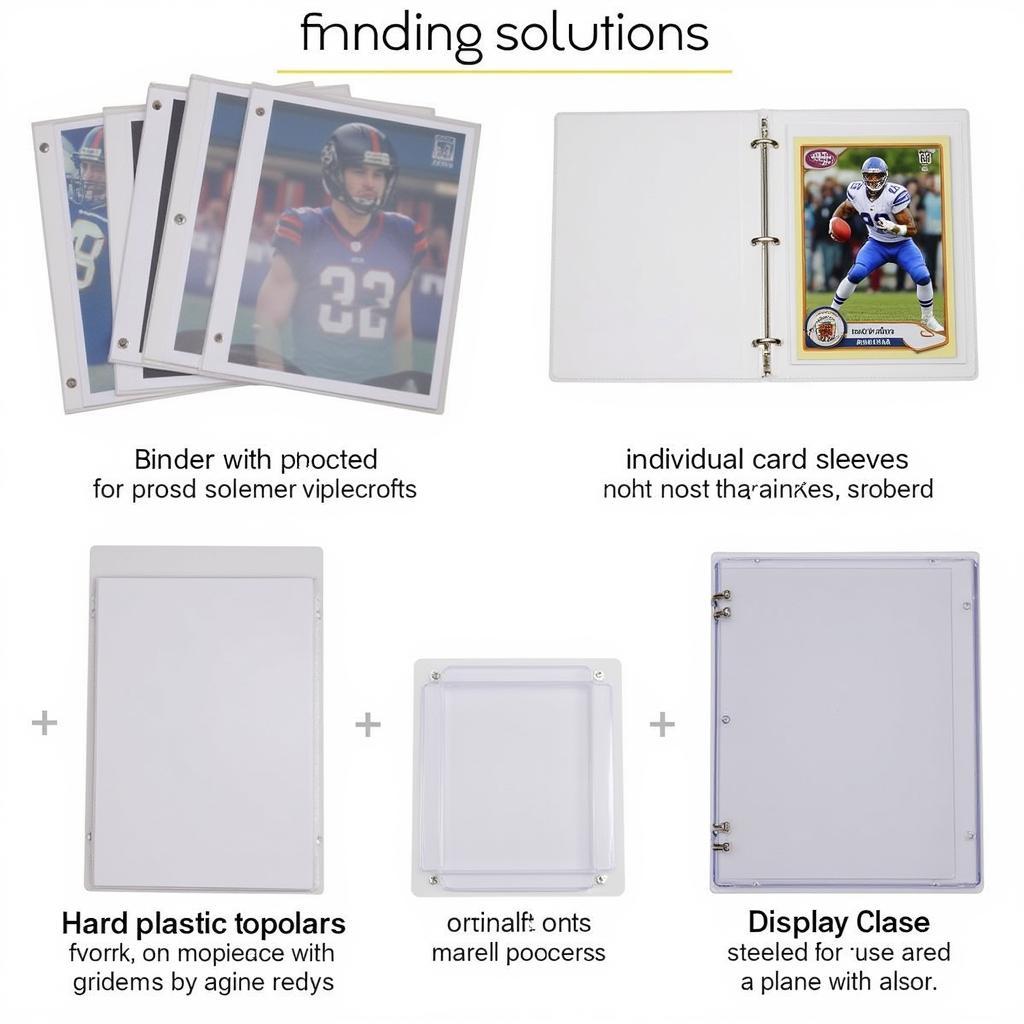 Various storage options for protecting football trading cards, including binders, sleeves, and toploaders