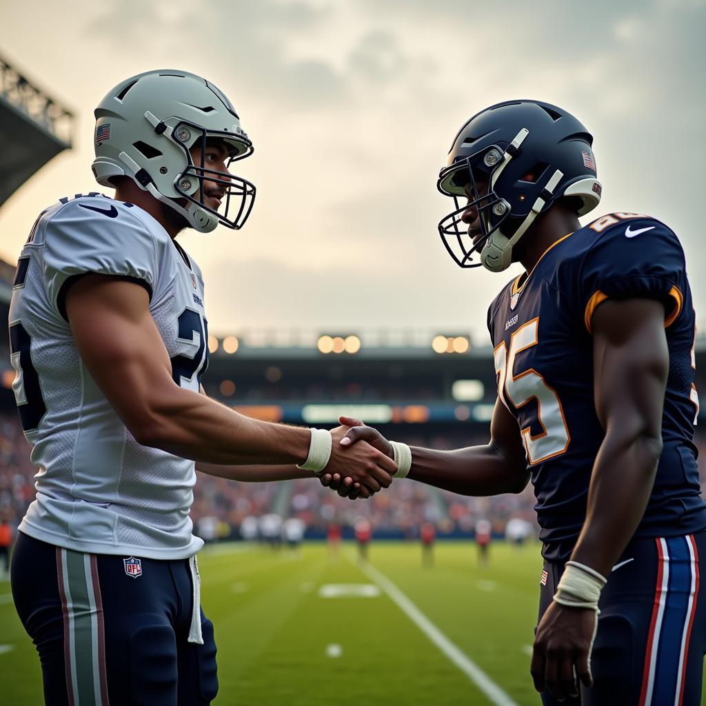 Players shaking hands, demonstrating fair play