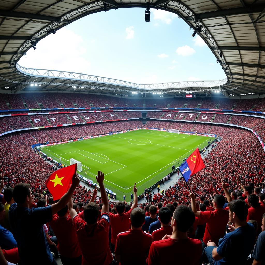 Football Fans Cheering in the Stadium