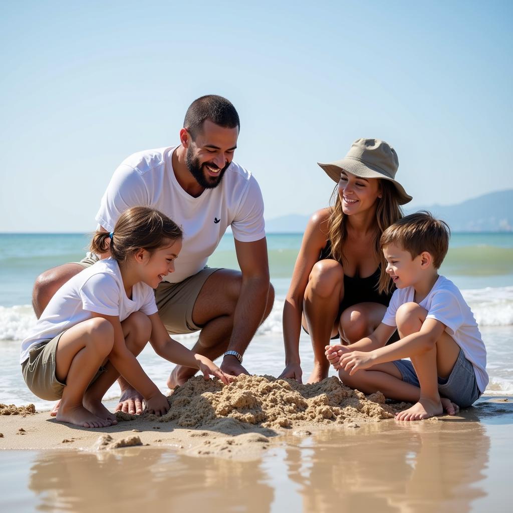 Football Player and Family on Vacation