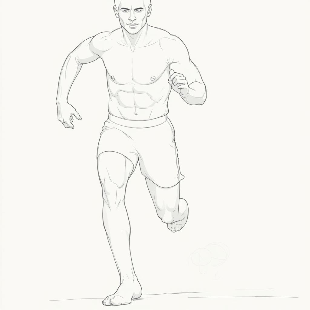 Drawing the limbs and details of a football player