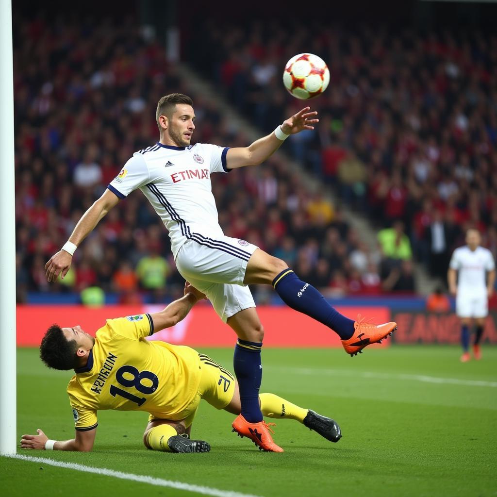 Football Player Scoring a Goal