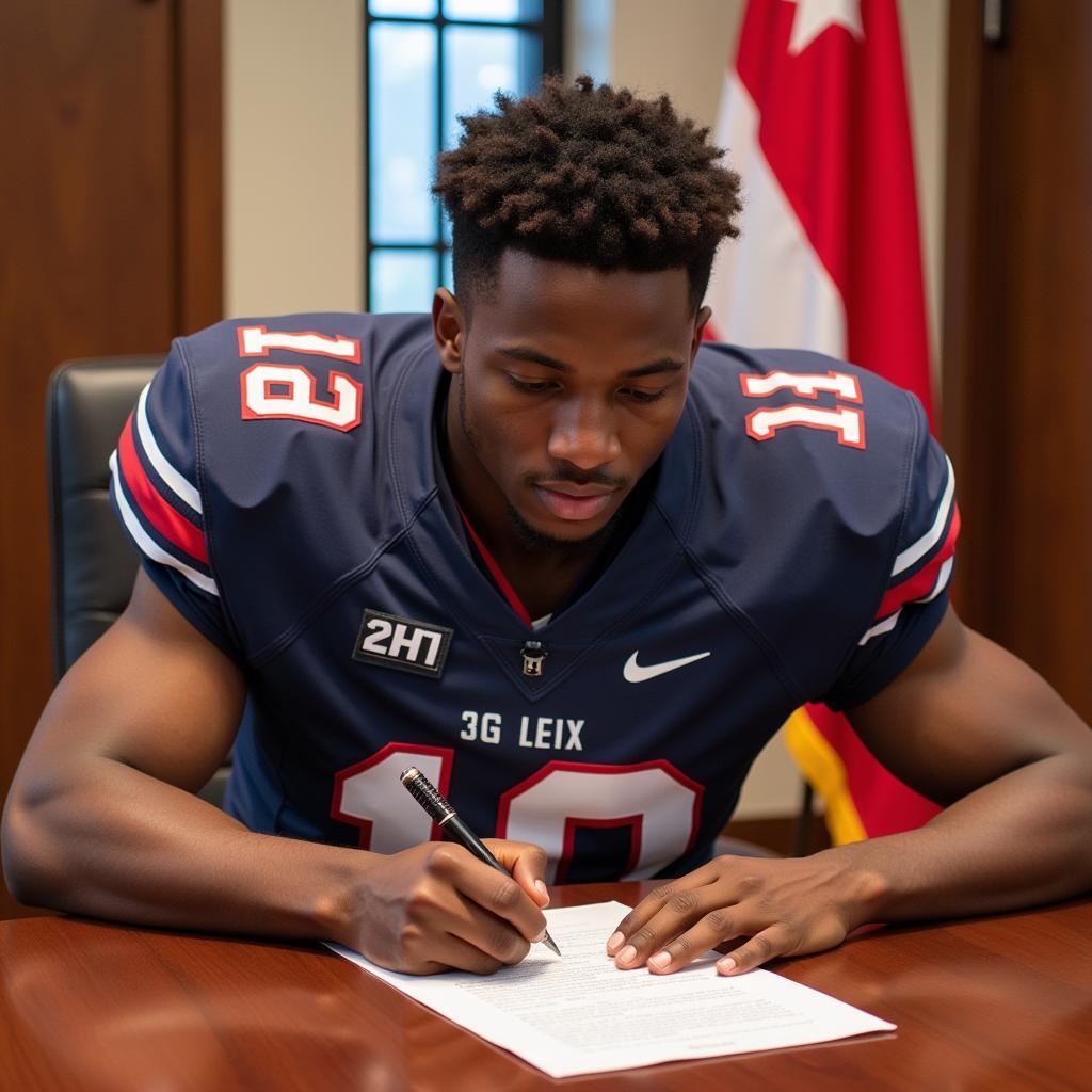 Football Player Signing Naturalization Papers