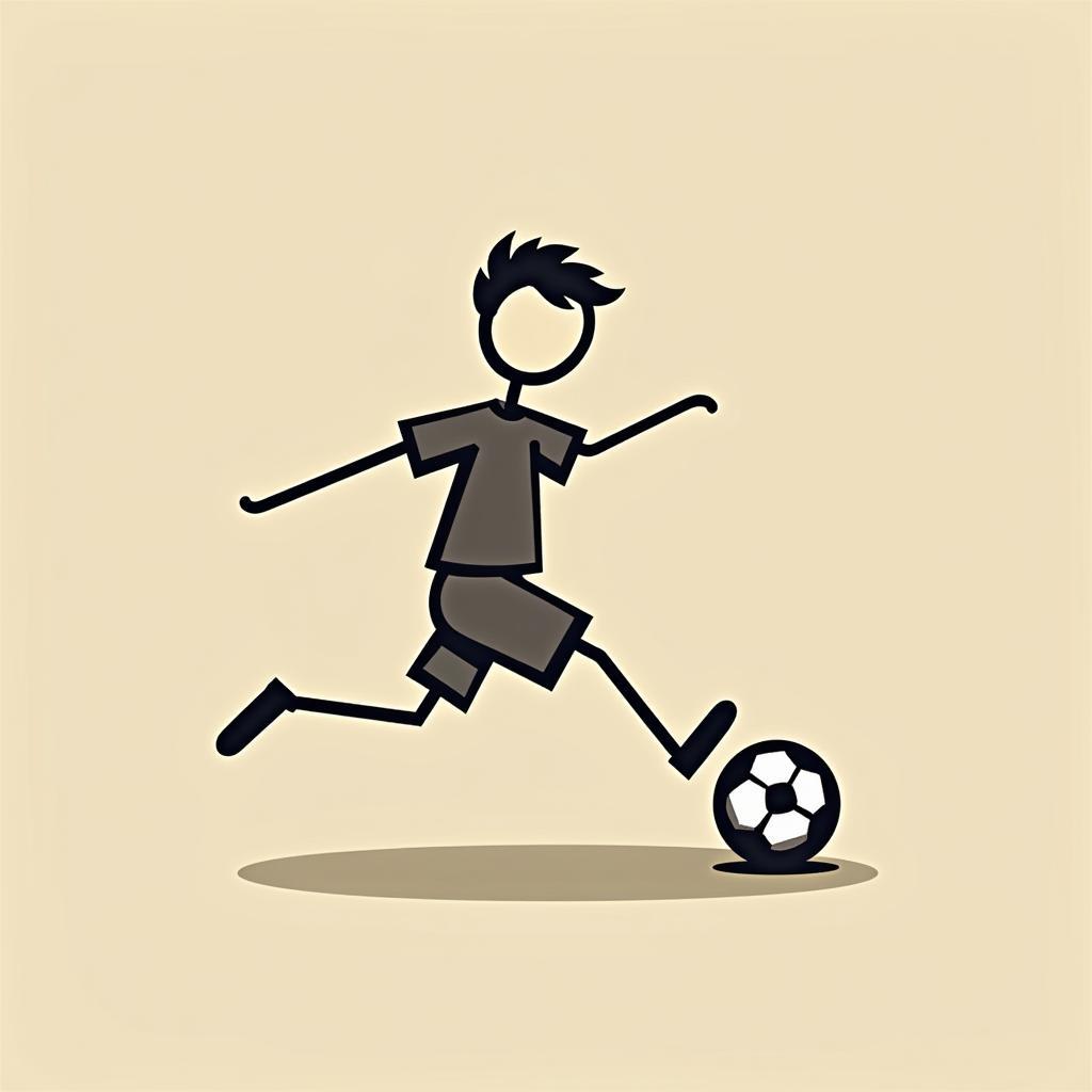 Football Player Stick Figure Kicking Pose