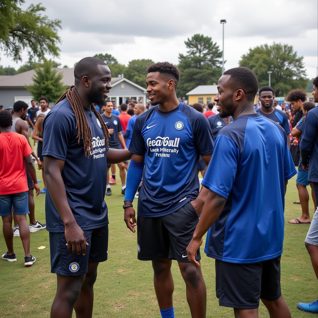 Football Players Promoting Positive Masculinity