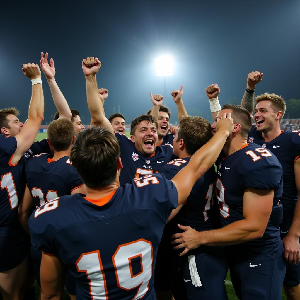 Football Team Celebrating Victory