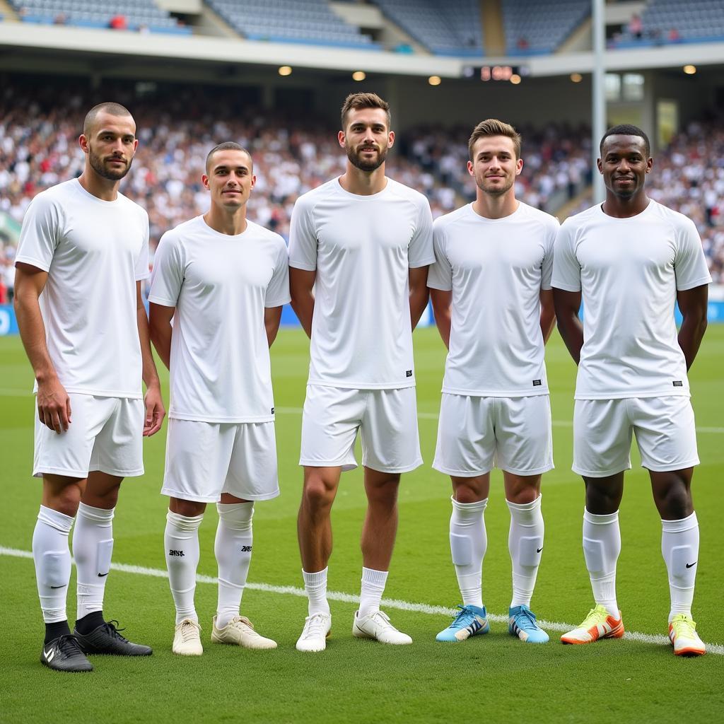 Football team in white kits