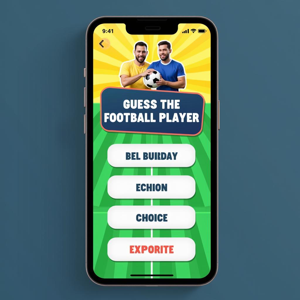 Screenshot of a Football Trivia Mobile App