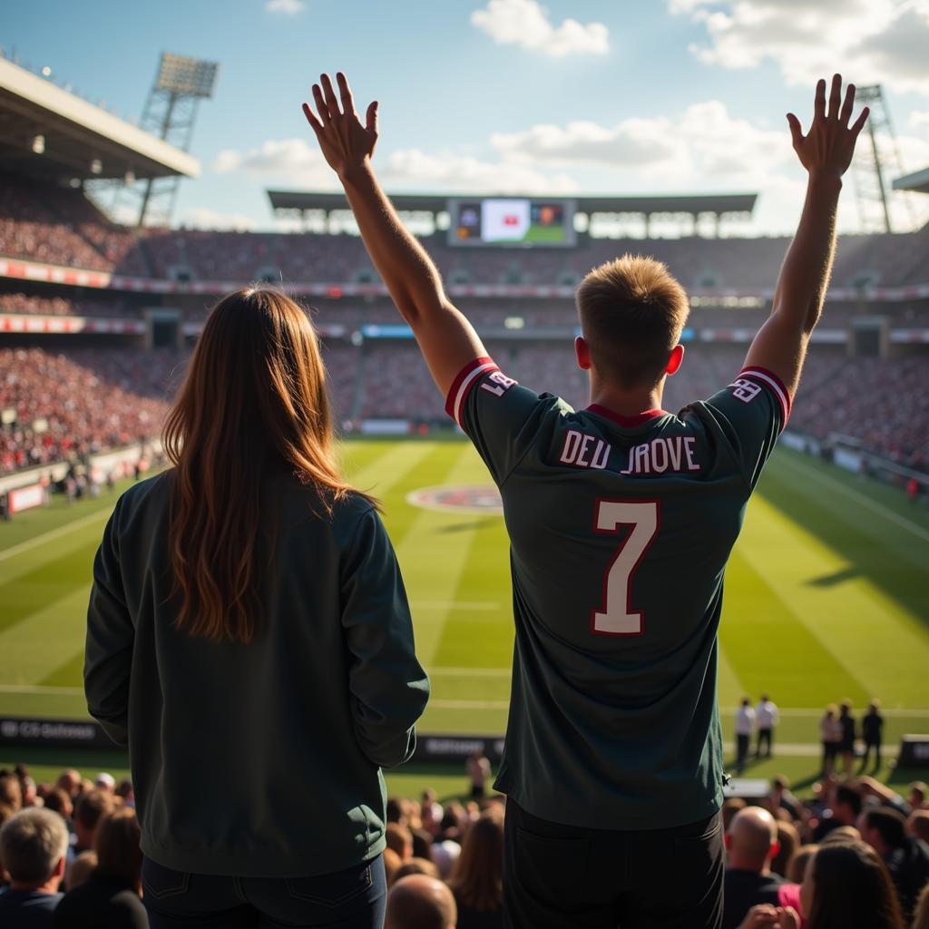 Football Wife Supporting Her Husband