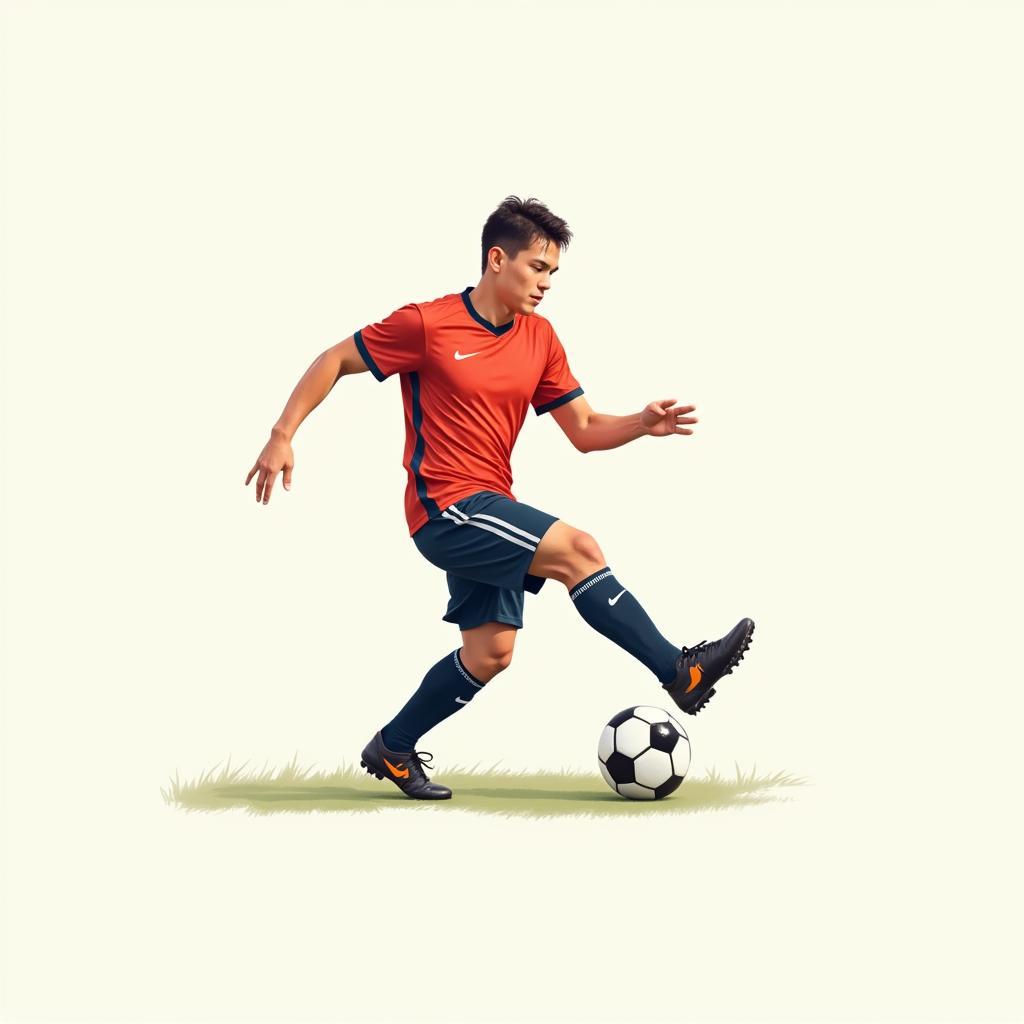 Footballer Demonstrating Advanced Footwork Techniques