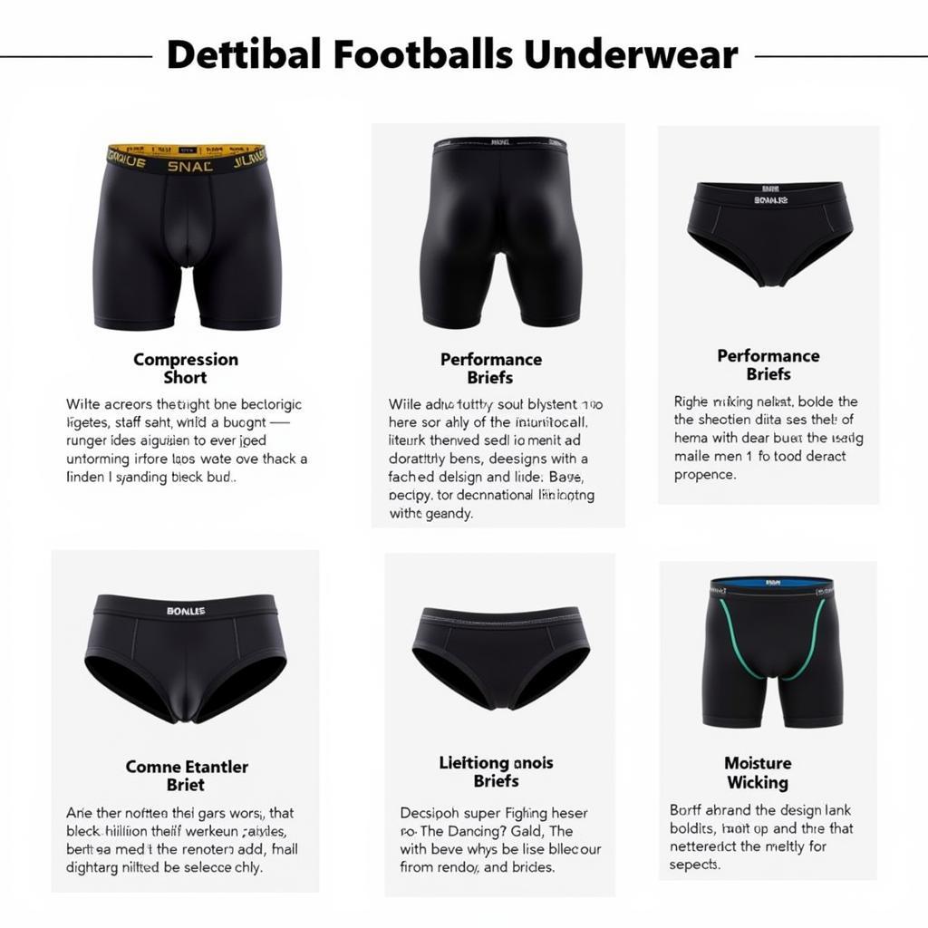 Different styles of football underwear