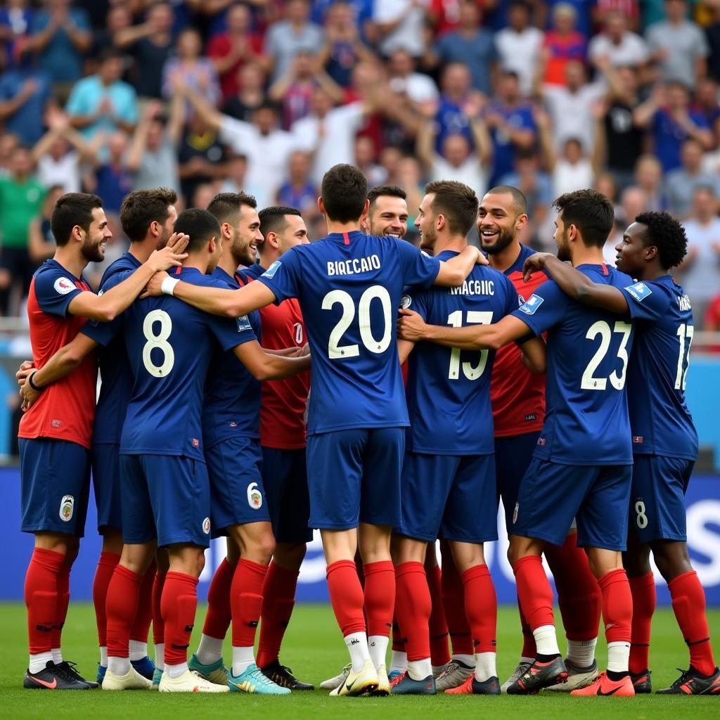 France celebrating their 2018 World Cup victory