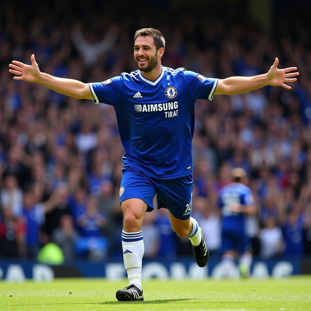 Frank Lampard celebrating a goal for Chelsea