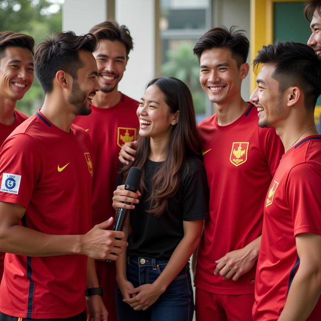 U23 Vietnam Players in a Fun Interview Setting