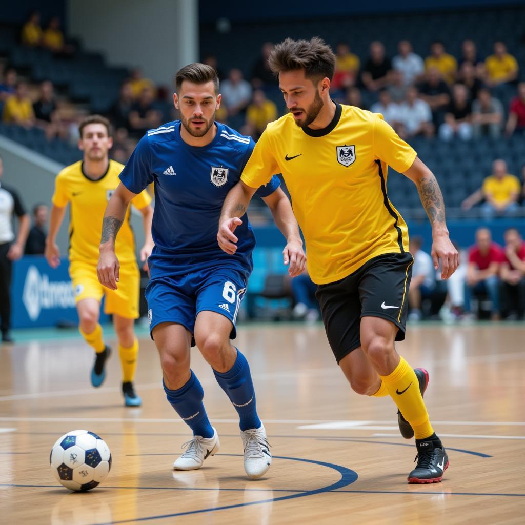 Futsal Player Dribbling the Ball