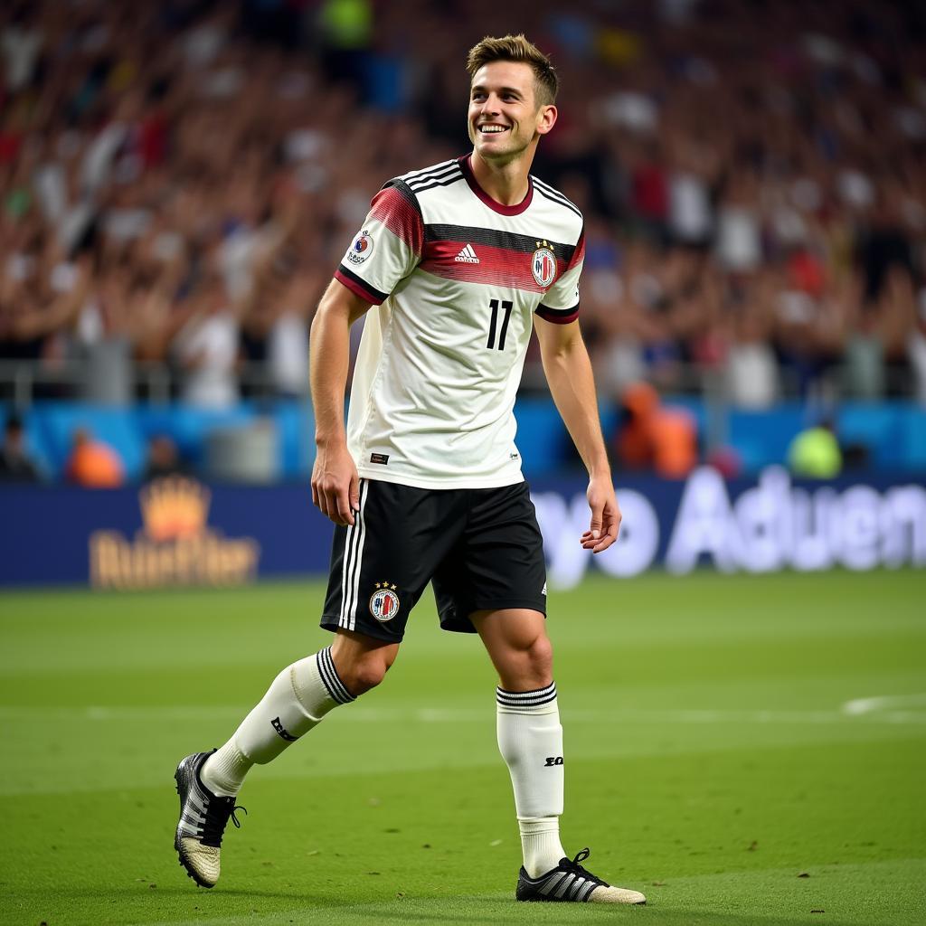 Handsome German Footballer Striking a Pose