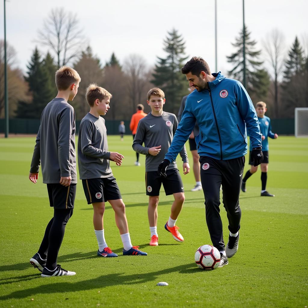 Young Players Training at a German Football Academy