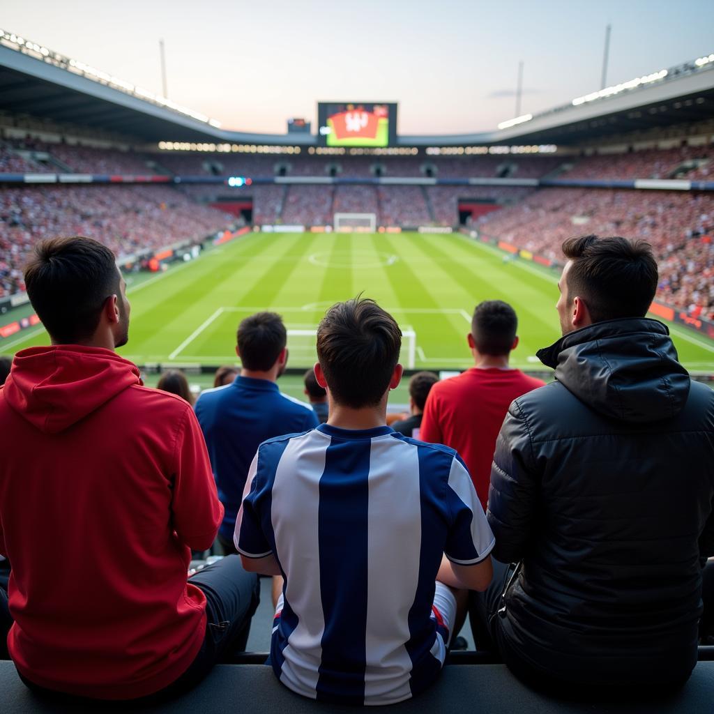 Global Football Fans Watching a Match