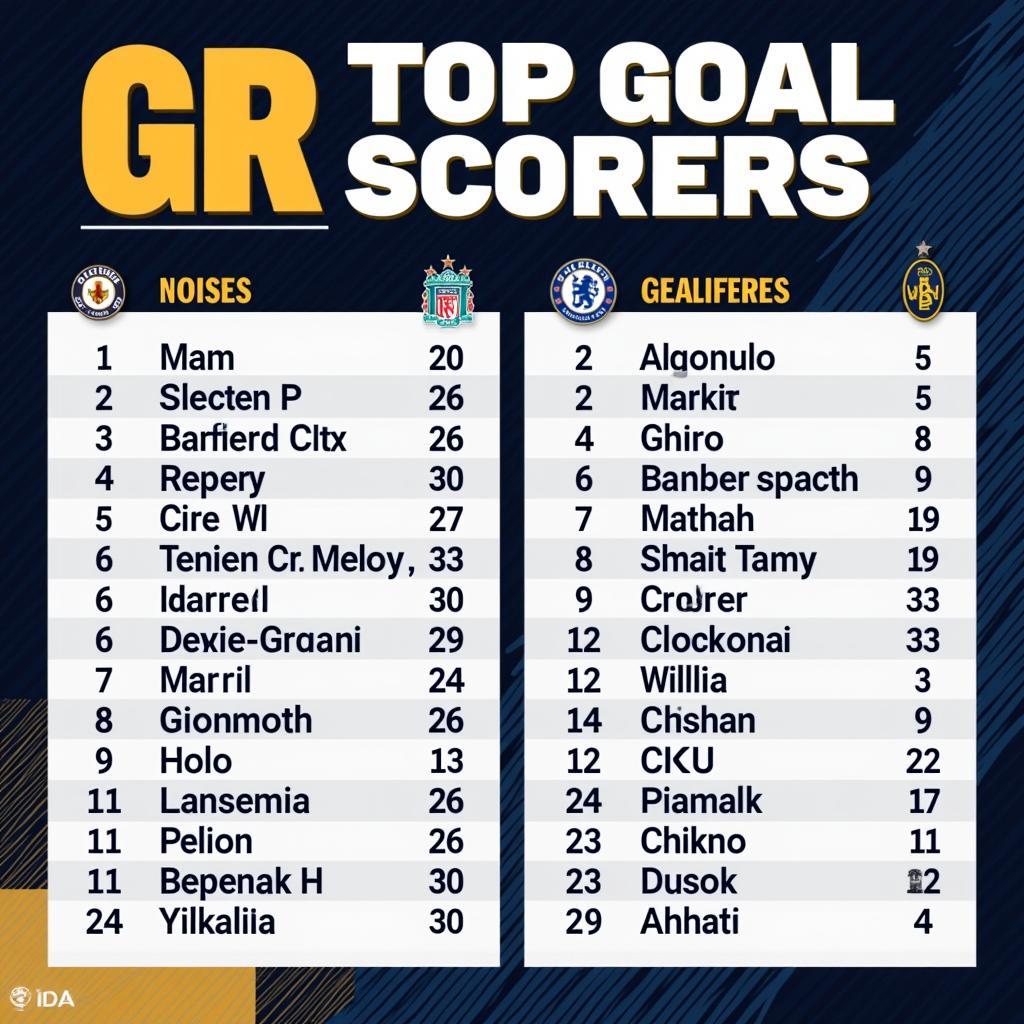 Top Goal Scorers of the GR Season