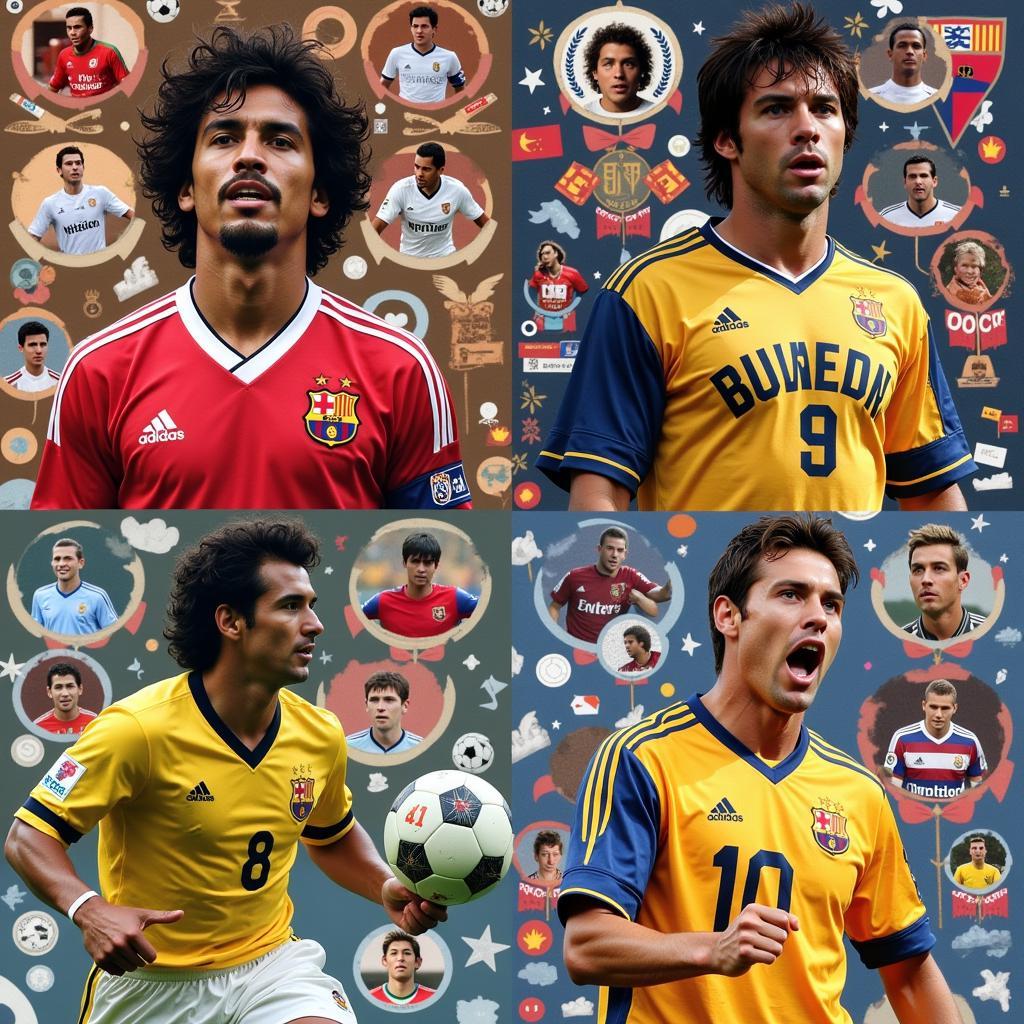 Collage of Greatest Football Players