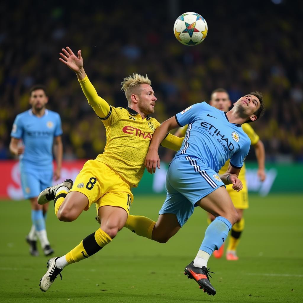 Haaland scores an acrobatic goal against Dortmund for Man City