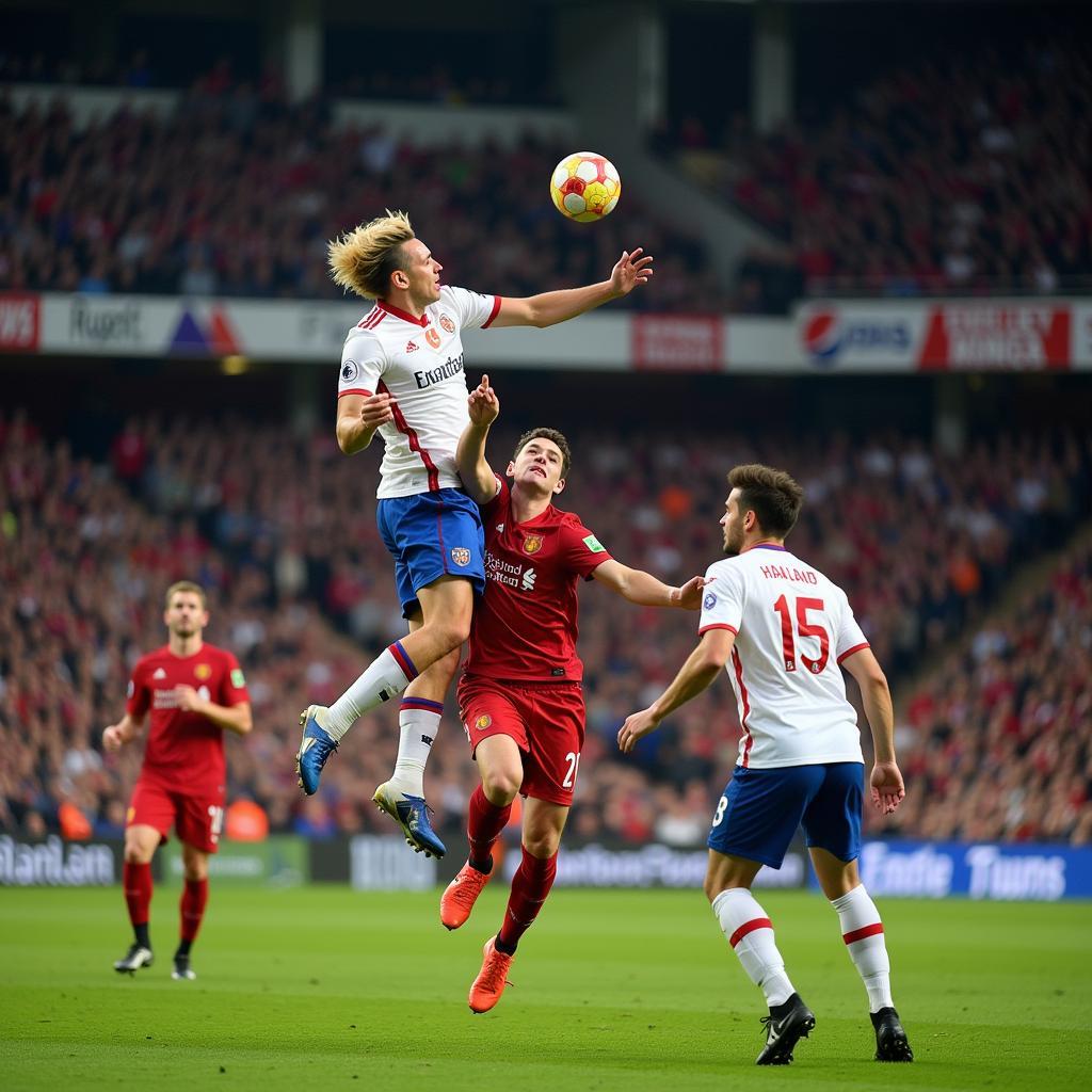 Erling Haaland Scoring a Header Goal