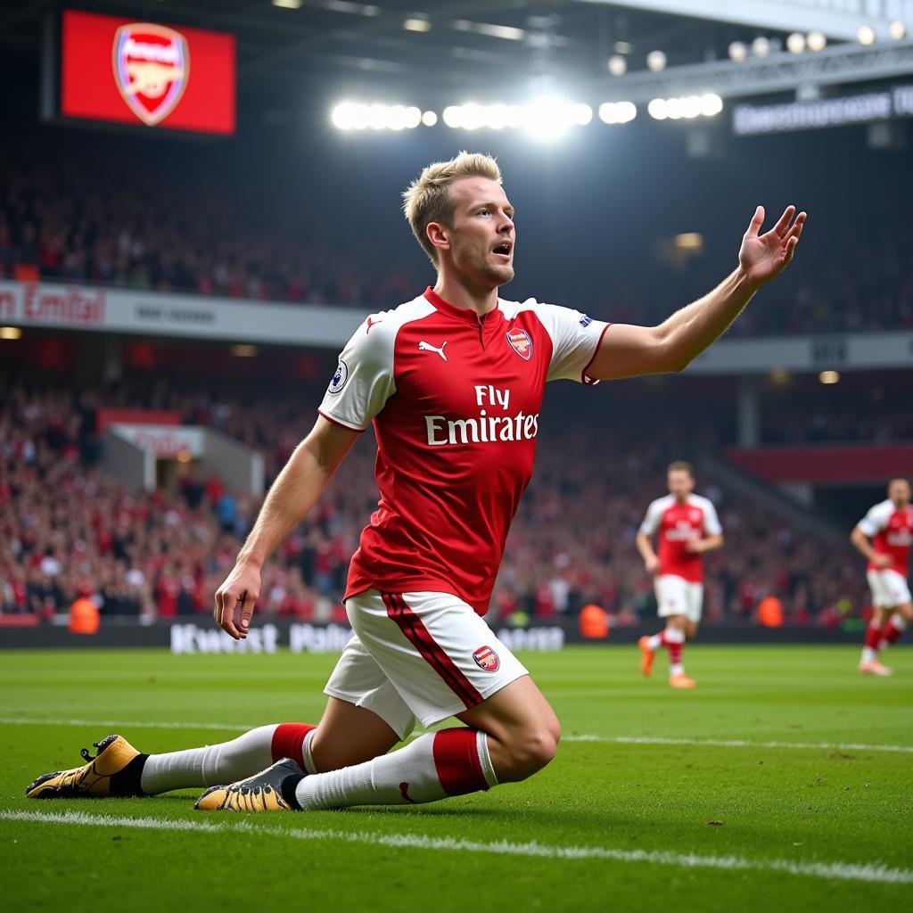 Haaland Celebrating a Goal at the Emirates